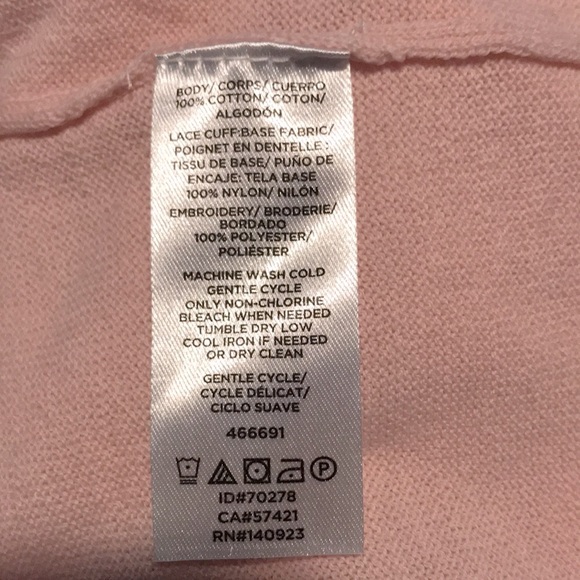 NWT~ LOFT OUTLET Fine Gauge Seeater with Ruffled Cuff Detail - Picture 7 of 7